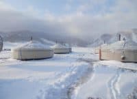 Snow at Mongolian camp