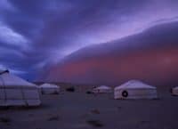Storm approaching Mongolian camp
